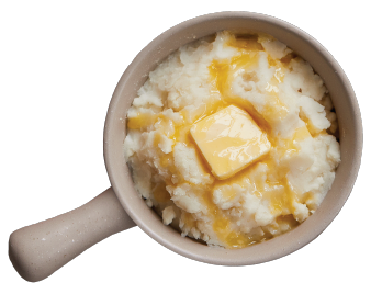 buttered mashed potatoes